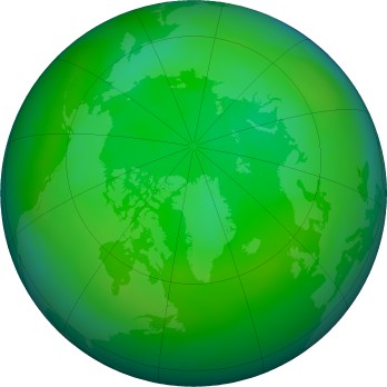 Arctic ozone map for 2016-07